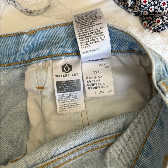 Levi's Blue Jean Shorts Distressed High-Waisted - Picture 6 of 6